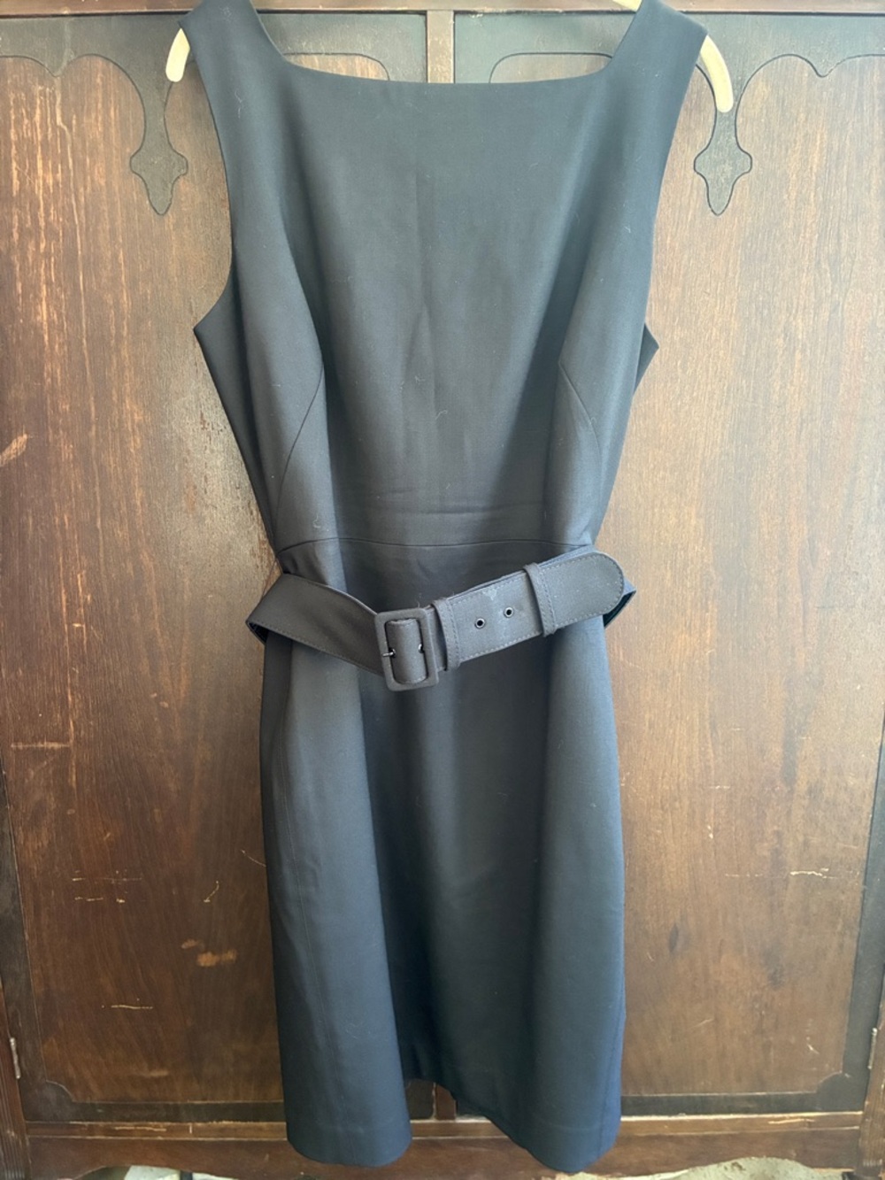 MM. LaFleur New York Black Sleeveless Cynthia Belted Midi Dress Sz 12